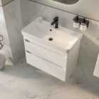 Deccado Bromont 2 Drawer Vanity 700Mm With Ceramic Basin - White Matt