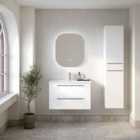 Deccado Berwick 2 Drawer Vanity 800Mm With Ceramic Basin And Chrome Handles - Orchid White