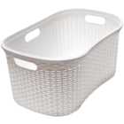Addis White Rattan Hipster Laundry Basket 40L