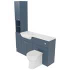Deccado Benham Juniper Blue 1500mm Fitted Tower, Vanity & Toilet Pan Unit Combination with Basin