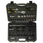 Stanley® 1/4" And 1/2" 72 Tooth Ratchets And Socket Set With Accessories (72 Pieces)