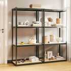 vidaXL 4-layer Shelves 2 Pcs Grey Steel&engineered Wood