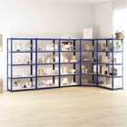vidaXL 5-layer Shelves 5 Pcs Blue Steel&engineered Wood