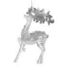 Clear Reindeer with Silver Glitter - Silver