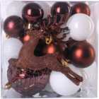 Set of 32 Chocolate Baubles - Brown