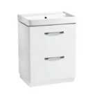 Coastal Conwy 600 Double Drawer Floor Standing Unit White