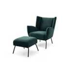 LiamAccent Chair & Footstool Green