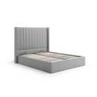 Thompson Multilift Ottoman Bed Double Grey Faux Wool (4 Box)