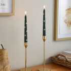 Set of 2 Gold Star Tapered Candles