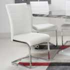 Callisto Leather Effect White Dining Chairs Set of 2