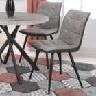 Rodeo Suede Effect Light Grey Dining Chairs Set of 2