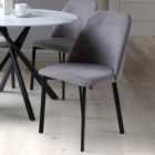 Linden Linen Effect Light Grey Dining Chairs Set of 2