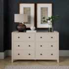 Malone Wide 6 Drawer Chest Of Drawers, Warm Grey