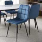 Madison Brushed Velvet Blue Dining Chairs Set of 4