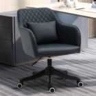 Portland Blue PU Leather Swivel Office Chair