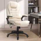 Portland Cream Faux Leather Swivel Office Chair