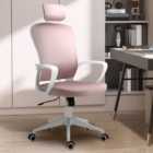 Portland Pink Velvet Feel Fabric Swivel High Back Office Chair