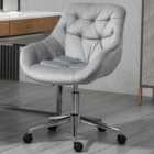 Portland Grey Velvet Swivel Ergonomic Office Chair