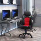 Portland Black And Red High Back Faux Leather Home Computer Desk Chair