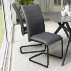Carlisle Set of 4 Grey Leather Effect Dining Chair