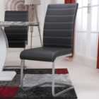 Callisto Set of 2 Black Leather Effect Dining Chair