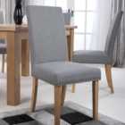 Randall Set of 2 Silver Grey Linen Effect Dining Chair