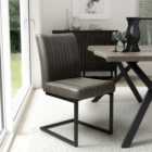 Archer Set of 2 Grey Leather Effect Dining Chair