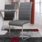Callisto Set of 2 Grey Leather Effect Dining Chair