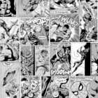 Muriva Marvel Comic Strip Black and White Wallpaper