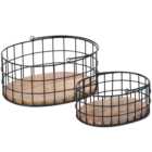 Aldwych Black Iron Storage Baskets 2 Pack