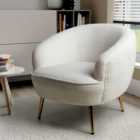 Lucia Boucle Vanilla White Tub Chair