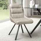 Arnhem Set of 2 Cream Swivel Leather Effect Dining Chair