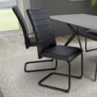Carlisle Set of 4 Black Leather Effect Dining Chair