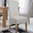 Krista Set of 2 Herringbone Plain Cappuccino Roll Back Dining Chair