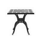 Livingandhome Cast Aluminum Outdoor Dining Table Black