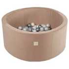 Misioo Velvet Ball Pit Round Gold - 90 x 40 x 5 cm with 200 x 6 cm Balls