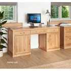 Baumhaus Mobel Oak Large Hidden Office Twin Pedestal Desk