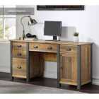 Baumhaus Urban Elegance Reclaimed Twin Pedestal Home Office Desk