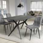 Timor 6 Seater Black Dining Table