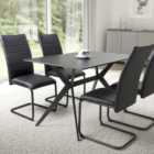 Timor 4 Seater Black Dining Table