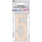 Adhesive Wooden Number - 5