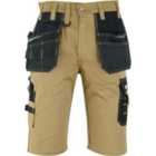 MS9 Mens Cargo Holster Pockets Tactical Work Shorts E1, Khaki - S: 30W, M: 32W, L: 34W, XL: 36W, XXL:38W, 3XL:40W 4XL: 42W