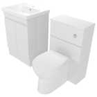 Deccado Clifton Bright White 600mm Freestanding Vanity & 500mm Toilet Pan Unit with Basin Modular Combination