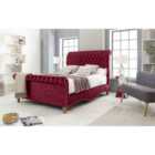 Eleganza Epsol Crush Small Double Bed Frame - Maroon