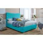 Eleganza Magenta Ottoman Plush Small Double Bed Frame - Teal