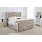 Eleganza Meila Plush Small Double Bed Frame - Beige