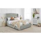 Eleganza Reily Plush Small Double Bed Frame - Silver