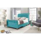 Eleganza Epsol Crush Double Bed Frame - Teal