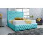 Eleganza Dino Plush Small Double Bed Frame - Teal
