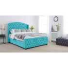 Eleganza Richmond Plush Small Double Bed Frame - Teal